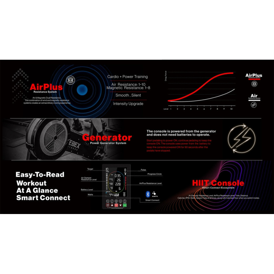 XEBEX - AIRPLUS ROWER 4.0 SMART CONNECT