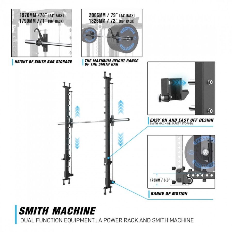 GETRXD - RX3 Tornado 6-Post Smith Machine Rack